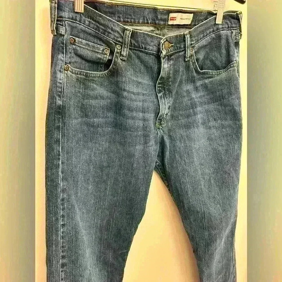 Wrangler Men's Jeans Regular Fit Straight Mid Wash Blue Denim Cotton Size 34X29 - Picture 4 of 6